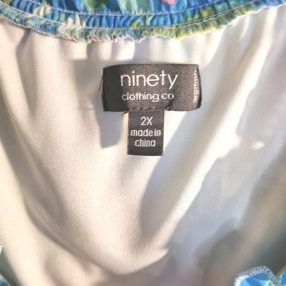 Ninety Clothing Co Women's Chiffon Lined Accordian Pleat Bell Sleeve Dress 2X - Picture 4 of 9